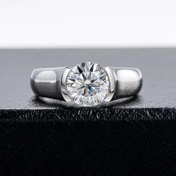 Certified 2 ct. t.w. Moissanite Diamond Engagement Ring NEW - Picture 8 of 16